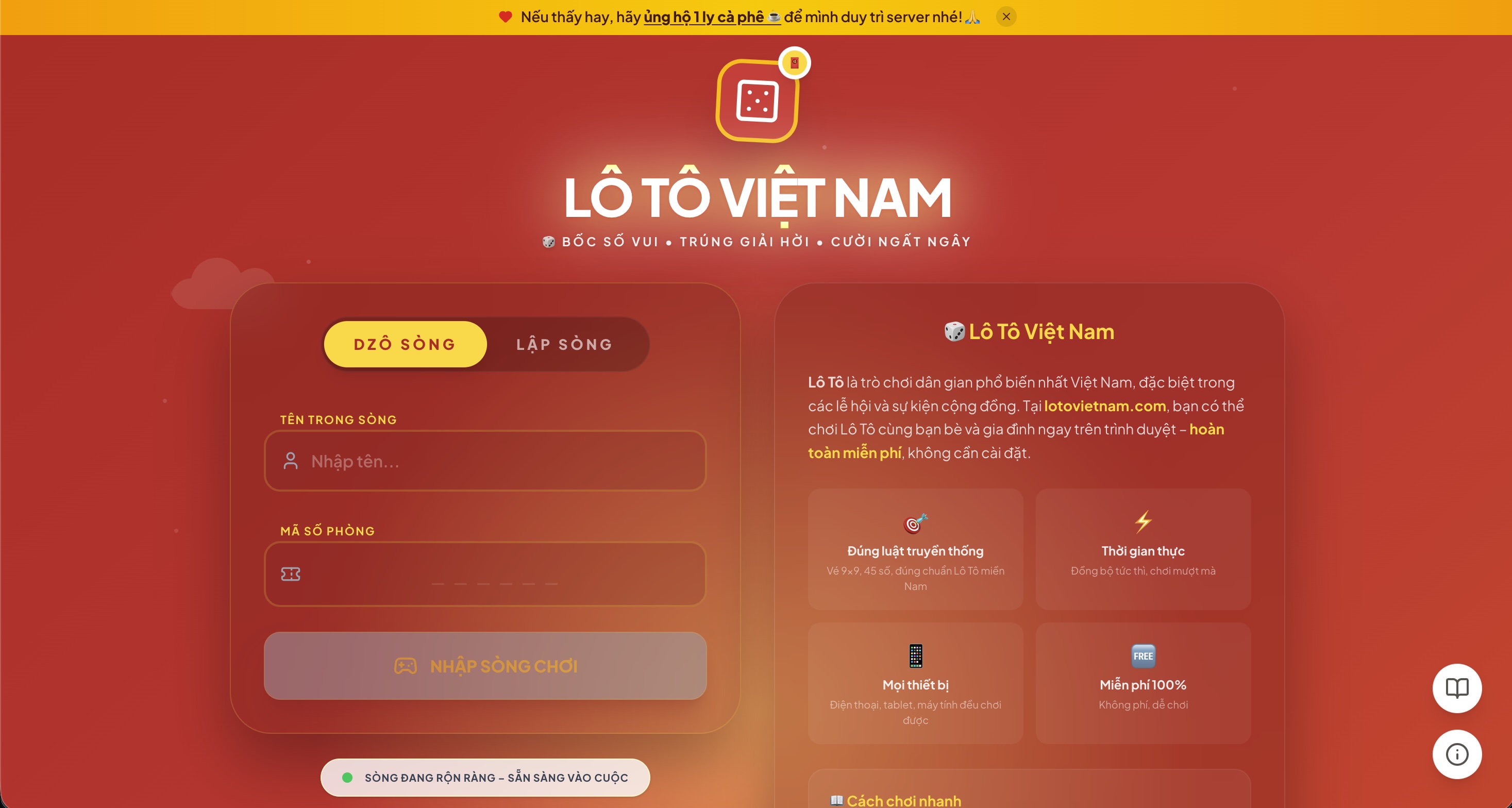 Loto Vietnam traditional game platform demo