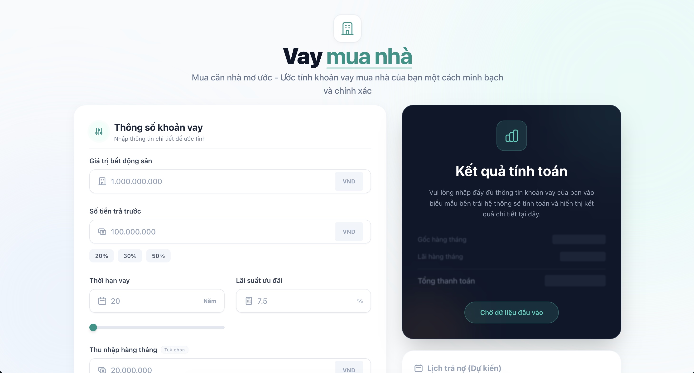 Vay Mua Nha AI mortgage prediction demo